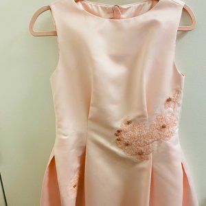 High-end silk-embroidered designer dress